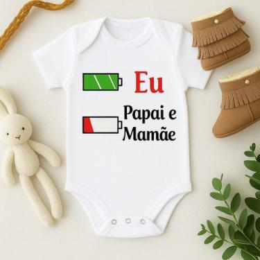 Imagem de Body Personalizado Bebê Eu, Papai e Mamãe - Baby da Moda, G (6 a 9 Mes