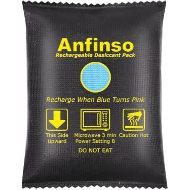 Imagem de Anfinso Sacos grandes de desumidificador de carro de 300 g, pacotes de gel de sílica dessecante recarregáveis, absorventes de umidade para armário, totais, cofres, filamentos 3D, caixas de