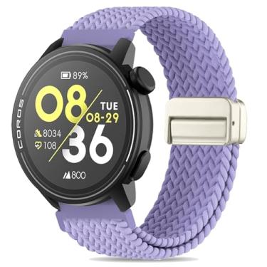 Imagem de Koazon Pulseira de relógio trançada de nylon elástico com fecho magnético compatível com smartwatch Coros Pace 3/Pace Pro, pulseira esportiva elástica macia ajustável de liberação rápida para Coros