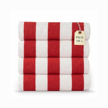 Imagem de LANE LINEN Toalha de praia grande - Pacote com 4 toalhas de praia, toalhas de praia grandes 100% algodão, toalha de piscina de secagem rápida grande (76 x 152 cm), macia e absorvente, toalha de praia