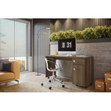 Imagem de Escrivaninha Office Malta Lukaliam com Gaveta com Chave Rodízios Tampo