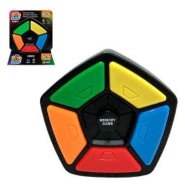 Imagem de Jogo da Memória Eletrônico Pop Memory Penta, 13,5 cm, Luzes e Sons Interativos, Formato Pentagonal