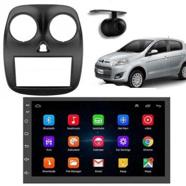 Imagem de Central Multimidia Android Auto Palio Moldura + Câm Preto - First Opti