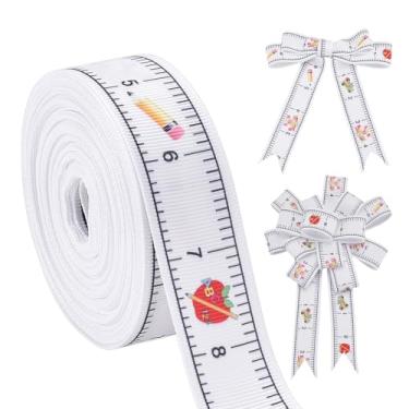 Imagem de PH PandaHall Fita de volta às aulas de 10 metros, régua de 2,5 cm, fita de artesanato para ônibus escolar, fitas de embrulho de presente de boas-vindas fitas de gorgorão para decoração de guirlanda de
