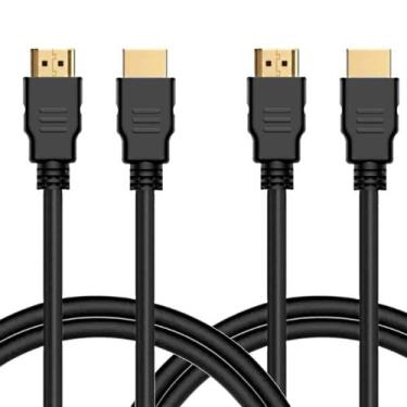 Imagem de 2 Cabos HDMI para TV Vídeo Game Computador Full HD 1Mt Exbom - Lelong 