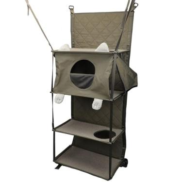 Imagem de Zerodis Porta Montada de Gato Atividade Trees Cat Tower Bed Móveis Com Travesseiro Destacável e Tacos de Gato Escalada para Animais de Estimação Condomínio de Gatos para Gatos Internos Alpinador de