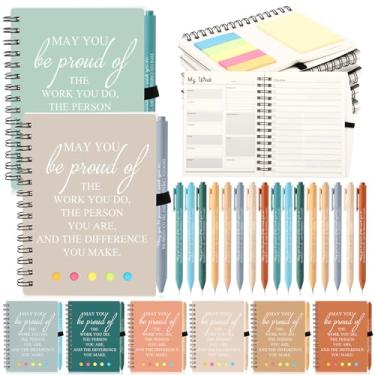 Imagem de Resurhang 48 peças/conjunto de 24 presentes de agradecimento de professor funcionário presente de formatura A6 caderno espiral com caneta esferográfica, diário inspirador para enfermeira CNA presente