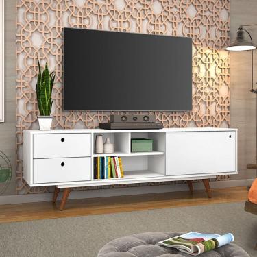 Imagem de Rack Retro 85 Até 60 Polegadas 1 Porta Branco - Olivar Móveis