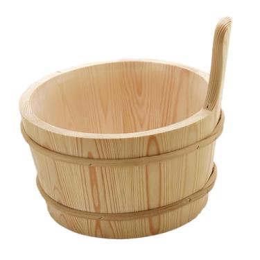 Imagem de WeiLaiKeQi Acessório de sauna de madeira, ferramenta de sauna a vapor, equipamento de presente de inverno, decoração de sala de para chuveiro de hotel, hotéis, Balde 26x22x27cm