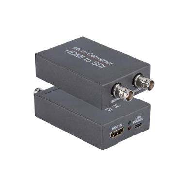 Imagem de Conversor HDMI para SDI, HDMI para 3G-SDI/HD-SDI, saída SDI bidirecional com adaptador de fonte de alimentação, suporte de entrada de áudio HDMI 1.3, 1080P, extensor de detecção de formato automático