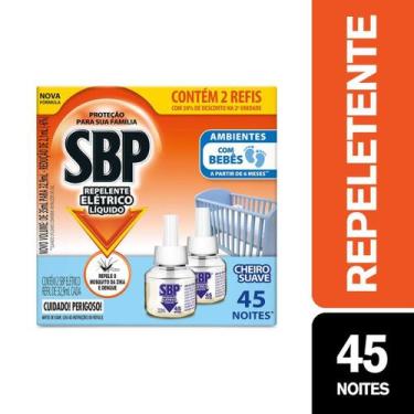 Imagem de Repelente Elétrico Líquido SBP 45 Noites Cheiro Suave com 2 unidades d