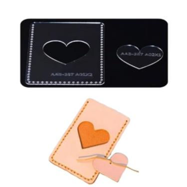 Imagem de YJIUYUANQ Modelo de couro acrílico padrão de couro acrílico modelos de couro para costura de artesanato em couro DIY - Mini porta-cartão