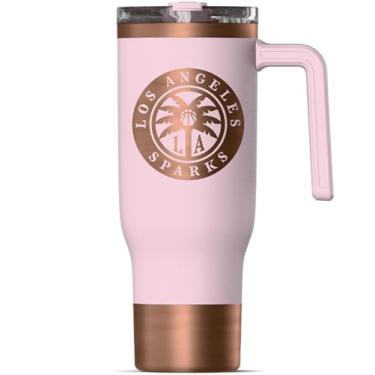 Imagem de Hydrapeak x WNBA oficialmente licenciado Los Angeles Sparks Voyager de 1,134 g com alça e tampa de canudo, copo isolado à prova de vazamento, compatível com suporte de copo