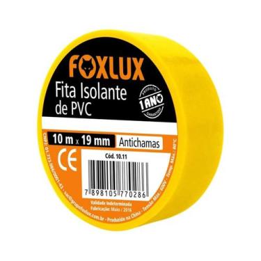 Imagem de Fita Isolante Antichamas Amarela 19mm x 10m - Foxlux