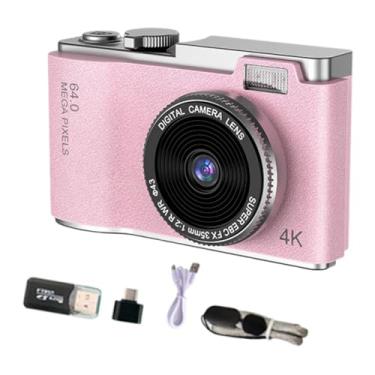Imagem de Generic Câmera digital portátil CCD de brinquedo 11,7 x 6,4 x 2,9 cm, luz de preenchimento embutida, leve, versátil para gravação de vídeo, tela giratória, Rosa