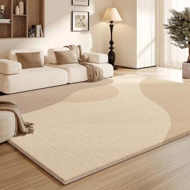 Imagem de Tapete decorativo para sala de estar, grande área, estilo creme, para quarto, macio e fofo, para sala de estar, vestiário grosso (200x250 cm/O)