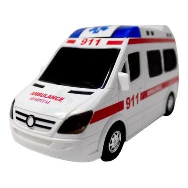 Imagem de Ambulância De Brinquedo Infantil Led E Sirene Movimento 911 grande - T