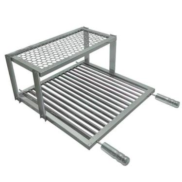 Imagem de Grelha Uruguaia 45X50 Com Descanso Inox Churrasco Parrilla - Bem Grill