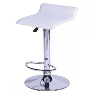 Imagem de BANQUETA WAVE ESTOFADA BRANCA BASE CROMADA