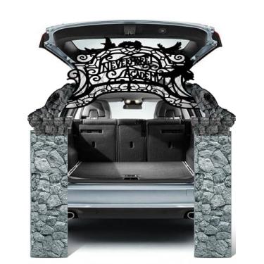 Imagem de KARAQY Decoração de arco de festa da Academia Gótica – 6 peças caixas de papelão de pedra de 26 x 35 cm com placa de portão, porta-malas de Halloween ou adereços de bruxa em arco de petisco