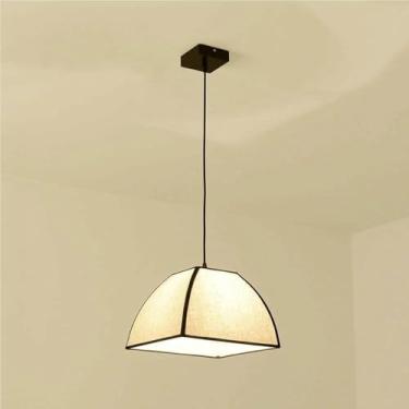 Imagem de WLHAZMWY Candeeiro pendente vintage rústico casa de fazenda luz pingente de tecidos minimalistas nórdicos lâmpada pendurada moderna luminária interna