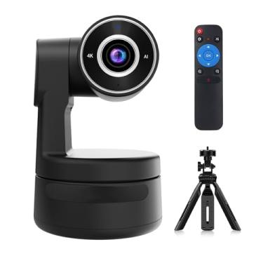Imagem de ADKIDO Tiny 4K PTZ Webcam HDR ½.20.3 cm Sensor Auto-Frame Controle de Gestos Captador Integrado Suporta Saída de Áudio e Vídeo USB para Reuniões Online, Chats Online, Aulas Online, Transmissão ao Vivo