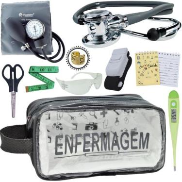 Imagem de Kit Academico Enfermagem Premium Preto Completo - Love Saude, CINZA TR
