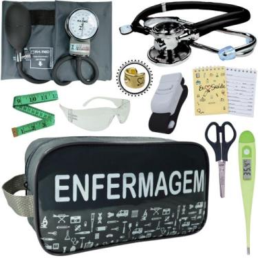 Imagem de Kit Academico Enfermagem Premium Preto Completo - Love Saude, GRAFITE 