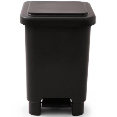 Imagem de Lixeira com Pedal Preta de 25L Lar Plásticos - LAR PLASTICOS