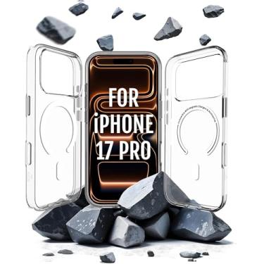 Imagem de Capa transparente Roxx | Como a original, apenas melhor | Resistente ao amarelamento | para iPhone 17 Pro | com botão de câmera | Capa rígida | Proteção de tela e câmera | para acessórios MagSafe