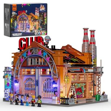 Imagem de FUNWHOLE Conjunto de tijolos de construção de iluminação Factory House of Music - Street Fusion Music Club City Town Kit de coleção modular multiforma totalmente acessível, 2654 peças para adultos