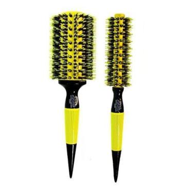 Imagem de Kit C/ 2 Escova De Cabelo Evas Profissional Cms 3001 E 3006, Verde
