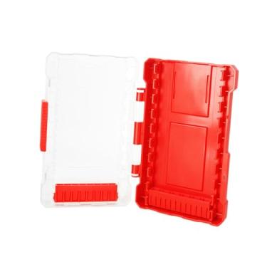 Imagem de IEUDNS Caixa de armazenamento de brocas com divisória removível, à prova d'água, transparente, organizador de peças pequenas para carro, caminhão, casa e, Red L