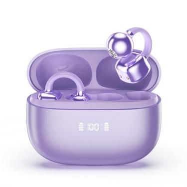 Imagem de Fones de ouvido PAXA Clipbuds7 Open Ear sem fio Bluetooth 5.4 roxos
