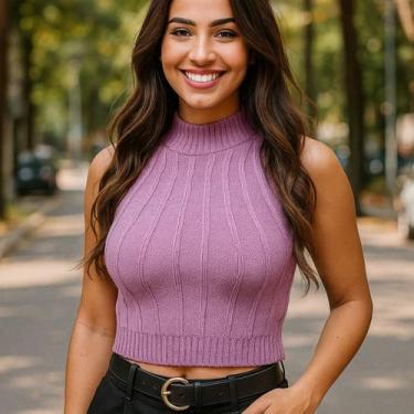 Imagem de Regata Tricot Modal Alto Relevo - Vitrine Collection, Lavanda, U