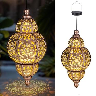 Imagem de Lanterna solar MZAIHOUPAI pendurada para decoração de jardim ao ar liv