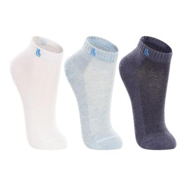 Imagem de Meia Lupo Infantil 2725 Kit 3 Pares -, Branco, Azul, 30-36