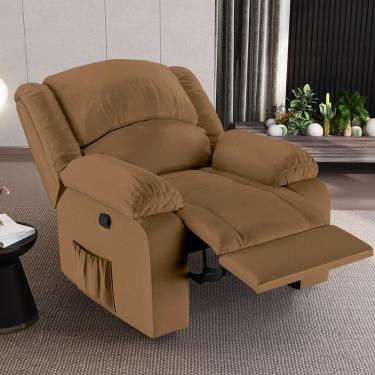 Imagem de Poltrona do Papai Reclinável Sala de Cinema Madrid Manual PU Caramelo  G23