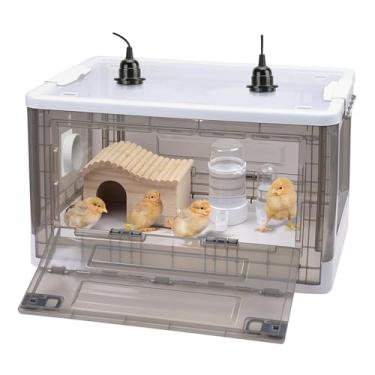 Imagem de Chocadeira de pintinho, design de circulação de ventilação, caixa de chocadeira para pintinhos, aquecedor de chocadeira aquece até 25 pintinhos (58 x 43 x 35 cm)