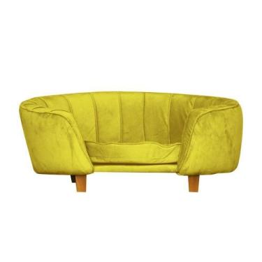 Imagem de Poltrona Cama Caminha Pet Laddi Veludo Amarelo Dvinn Amarelo - DIVINI