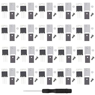 Imagem de DAOKI 20 peças IRFZ44N Mosfet Transistor 49A 55V IRFZ44 N-Channel International Rectifier Power Transistor com 20 peças dissipador de calor, chave de fenda Philips