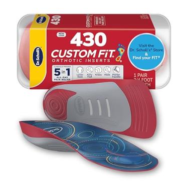 Imagem de Dr. Scholl's Palmilha ortopédica de ajuste personalizado com suporte de arco de 3/4 de comprimento - Palmilhas de alívio da fascite plantar para homens e mulheres, alívio total imediato da dor na