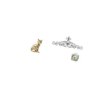 Imagem de Fenteer Escultura de Felino para Lareira E Pátio, Ornamento Artístico de Metal com Flores, Decoração de Parede Artesanal com Tema Animal para Ambientes Intern