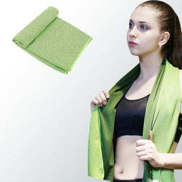 Imagem de Toalha de resfriamento esportiva, adequada para corrida, ioga, jogar bola, leve, adequada para a pele, várias cores (verde brilhante)
