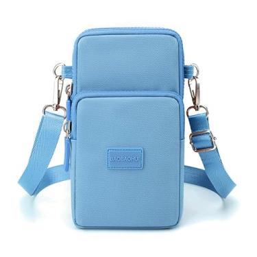 Imagem de Bolsa transversal para celular feminina, leve, pequena, bolsa tiracolo para celular, bolsa de viagem bolsa de ombro para mulheres, Azul, Medium, Azul