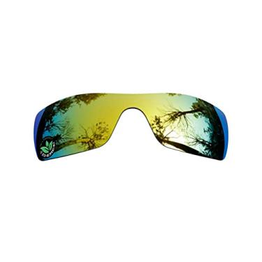 Imagem de Raydi Lentes de reposição de policarbonato para óculos de sol Oakley Batwolf OO9101 retangulares, Espelho dourado flare - polarizado, One Size