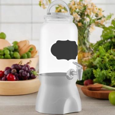 Imagem de Kit Suqueiras De Plástico Louça 3,6l DIspenser Grande Bebidas Pote Com Tampa Alça E Torneira(barnco)