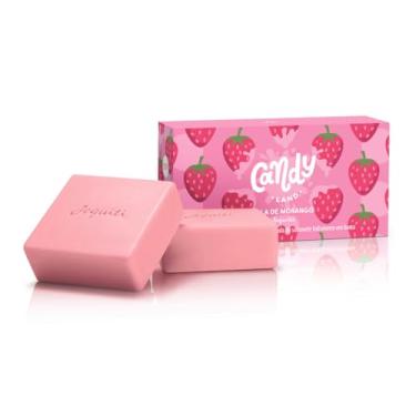 Imagem de Jequiti Sabonete Hidratante em Barra Candy Land, Aroma de Bala de Morango, 2 Unidades de 80g
