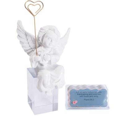 Imagem de Angel Statue with 50 Bible Verse Cards - Christian Gifts for Women, Mom & Best Friend, Angel Figurine for Home Decor, Perfect for Bible Study, Prayer & Birthday Gift, Faith-Inspired Spiritual Decor