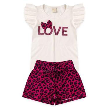 Imagem de Conjunto Curto Menina Blusa e Shorts Oncinha - Molekada, 10